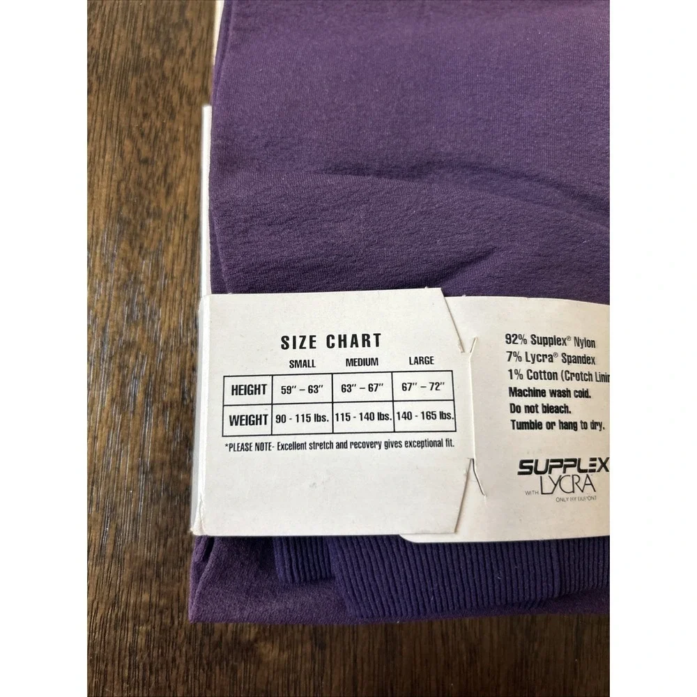 Vintage Body Wrappers Dance Footless Tights Purple Small Adult